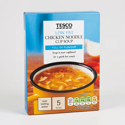 Tesco Low Fat Chicken Noodle Cup Soup 5 Pack 65G