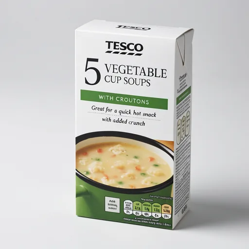 Tesco Vegetable Cup Soups With Croutons 5 Pack 115g