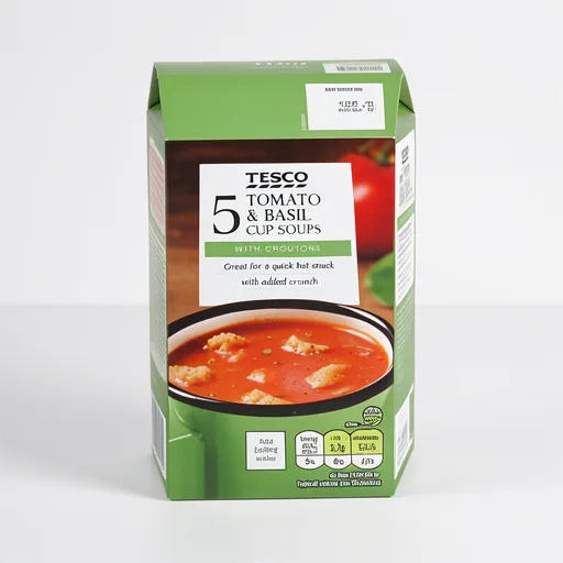Tesco Tomato & Basil Cup Soup with Croutons 5 x 24g (120g)