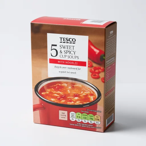 Tesco Sweet & Spicy Cup Soups With Noodles 5 x 23g (115g)