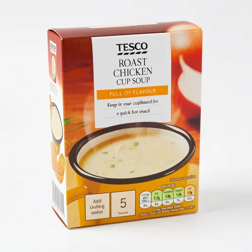 Tesco Roast Chicken Cup Soup 5 Pack 130g