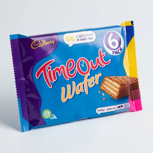 Cadbury Timeout Wafer Chocolate Bar 6 Pack Multipack, 121.2g