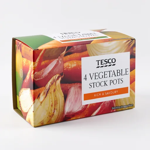 Tesco Vegetable Stockpot 4 Pack 112G