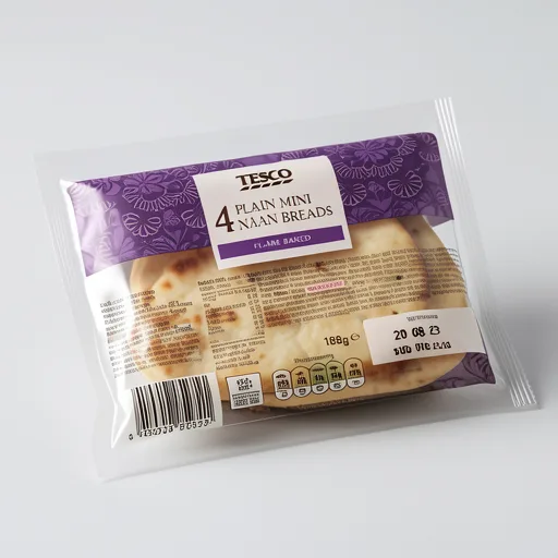 Tesco Plain Mini Naan Breads 4 Pack 188g
