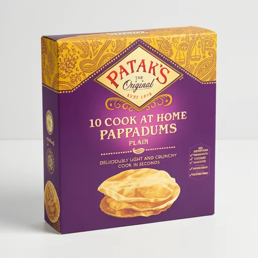 Pataks Plain Pappadums 10 Pack 100G