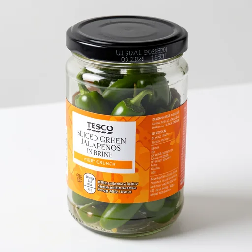Tesco Sliced Green Jalapenos In Brine 300G