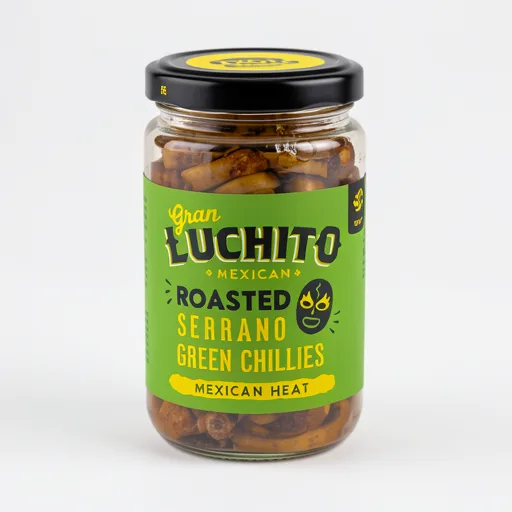 Gran Luchito Roasted Serrano Green Chillies 215G