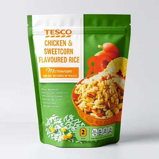 Tesco Chicken & Sweetcorn Flavour Microwave Rice 250G
