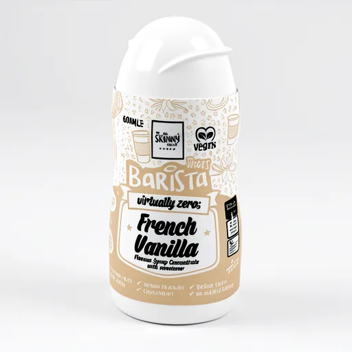 The Skinny Food Co. Shots Barista French Vanilla Flavour Syrup Concentrate with Sweetener 60ml