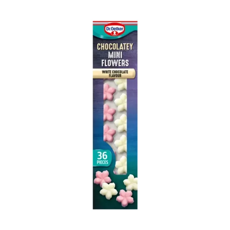 Dr. Oetker 36 White Chocolatey Mini Flowers 13G