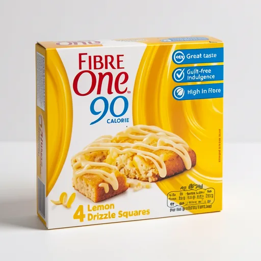 Fibre One 90 Calorie Lemon Drizzle Squares 4 x 24g (96g)