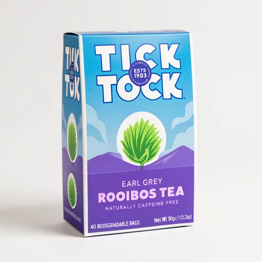 Tick Tock Earl Grey Rooibos Tea Bags 40S 90G