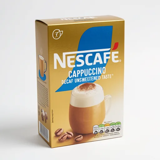 Nescafe Cappuccino Decaf Unsweetened Instant Coffee 7 Sachets