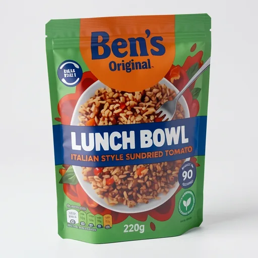 Bens Original Lunch Bowl Sundried Tomato Italian Style Microwave Rice and Grains Instant Meal 220g