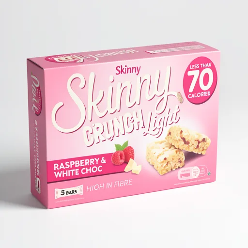Skinny Crunch Light Bars - Raspberry & White Choc 5 x 19g