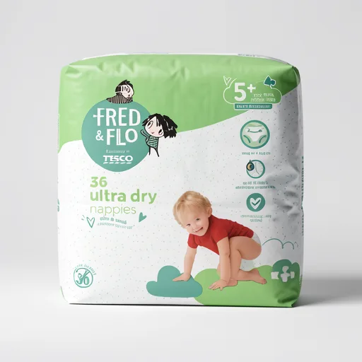 Fred & Flo 36 Ultra Dry Nappies 5+