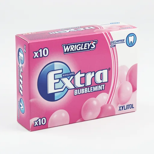 Wrigley's Extra White Bubblemint Sugarfree Chewing Gum 10 Pieces