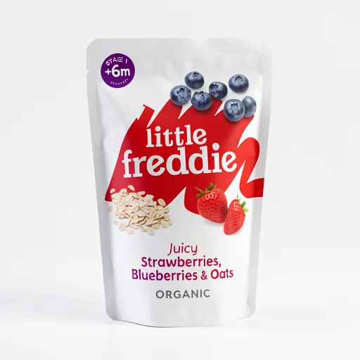 Little Freddie Organic Strawberries, Blueberries & Oats Baby Food Pouch 6+ Months 100g