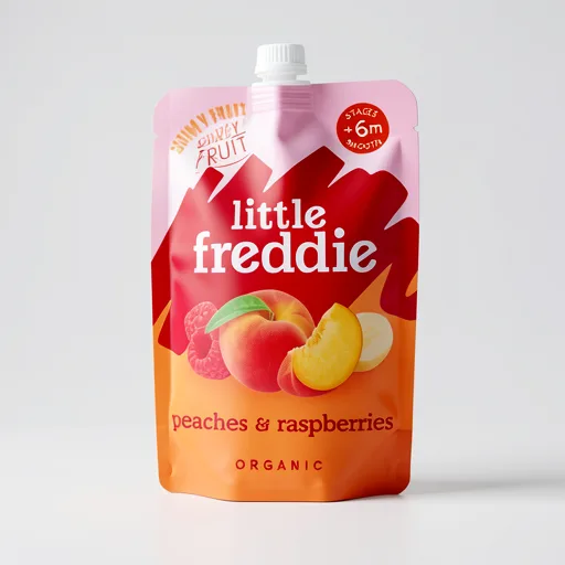 Little Freddie Organic Peaches & Raspberries Baby Food Pouch 6+ Months