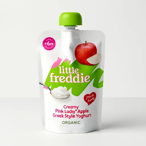 Little Freddie Organic Pink Lady Greek Style Yoghurt Baby Food Pouch 6+ Months 100g