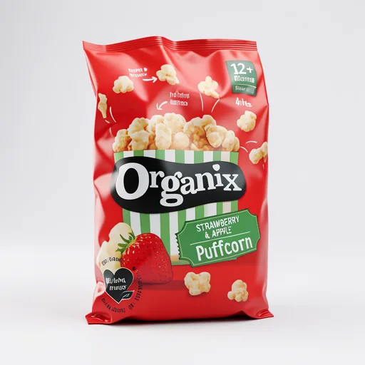Organix Strawberry & Apple Puffcorn 4x10g