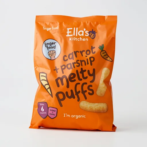 Ella's Kitchen Organic Carrot & Parsnip Melty Puffs Baby Snack 6+ Months 20g