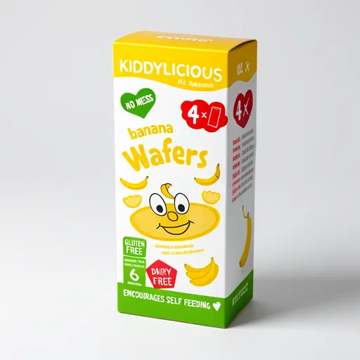 Kiddylicious Banana Wafers 6 Months 4Pack 16G