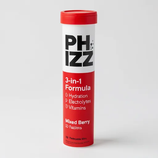 Phizz Daily 3-in-1 Hydration, Electrolytes & Vitamins Effervescent Tablets Mixed Berry x20 Tablets