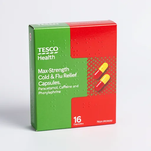 Tesco Maximum Strength Cold And Flu Caps 16