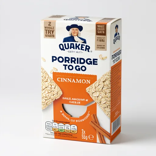 Quaker Porridge To Go Cinnamon Breakfast Bars 2x55g