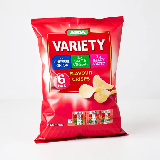 ASDA Variety Flavour Crisps 6 x 25g (150g)