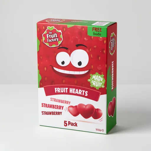 The Fruit Factory Strawberry Hearts 5 x 20g (100g)