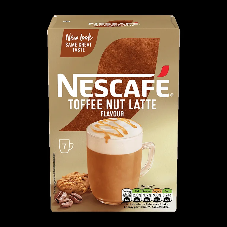 Nescafe Toffee Nut Latte Instant Coffee 7 Sachets