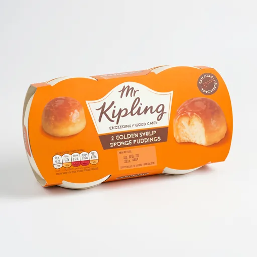 Mr Kipling Golden Syrup Sponge Pudding Cake Dessert 2x95g 