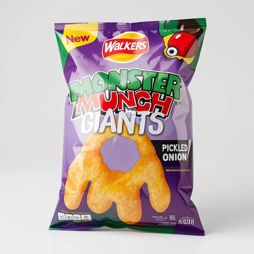Walkers Monster Munch Giants Pickled Onion Sharing Snacks Crisps 85g