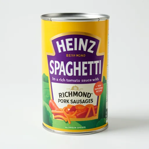 Heinz Spaghetti In a Rich Tomato Sauce With Richmond Pork Sausages 400g