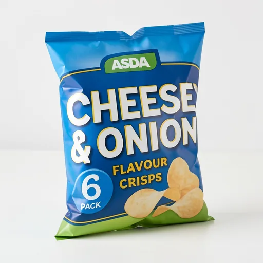 ASDA Cheese & Onion Flavour Crisps 6 x 25g (150g)