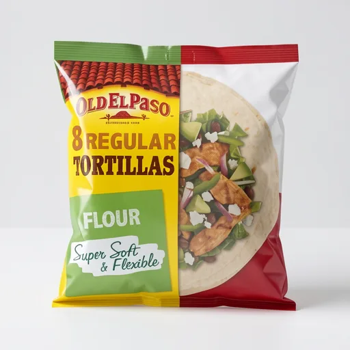 Old El Paso Mexican Regular Soft Flour Tortilla Wraps x8 326g