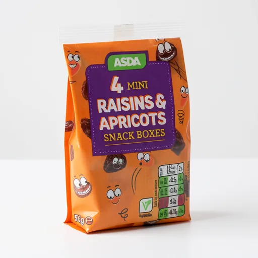 ASDA 4 Mini Raisins & Apricots Snack Boxes