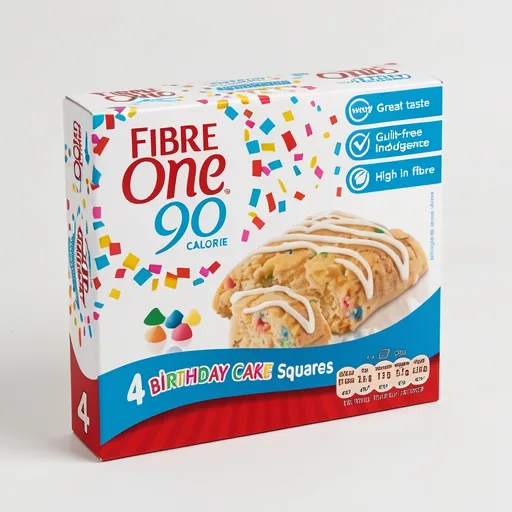 Fibre One 90 Calorie Birthday Cake Bar Snack 4x24g