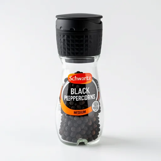 Schwartz Black Peppercorns Adjustable Medium grinder 35g
