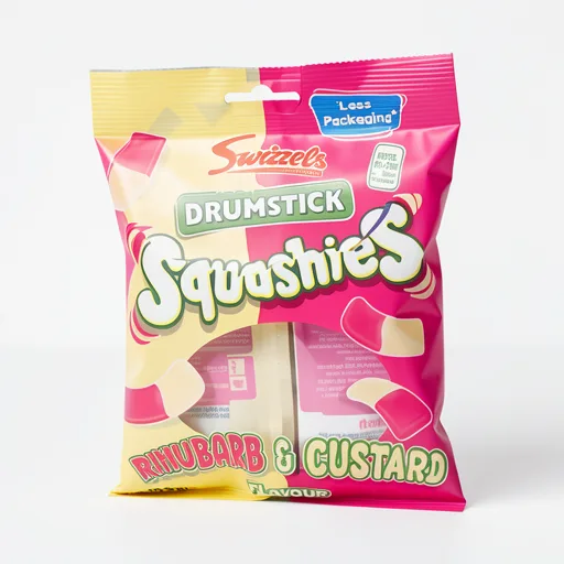 Swizzels Drumstick Squashies Rhubarb & Custard 140G