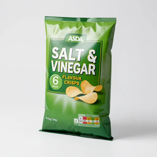ASDA Salt & Vinegar Flavour Crisps 6 x 25g (150g)
