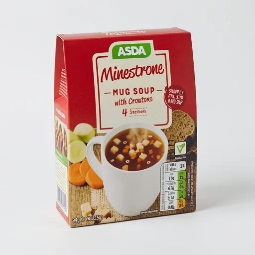 ASDA Hearty Minestrone with Croutons Soup in a Cup 4x23.5g (94g)