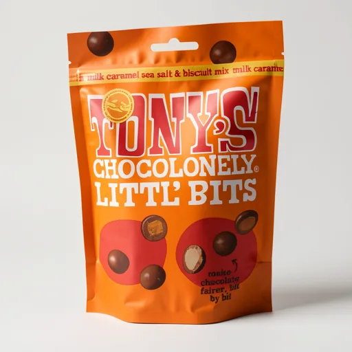 Tony's Chocolonely Littl' Bits Milk Caramel Sea Salt & Biscuit Mix 100g