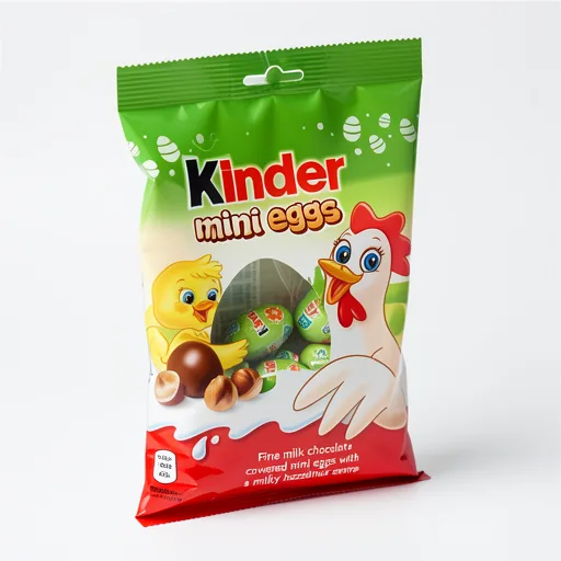 Kinder Milk Chocolate & Hazelnut Mini Easter Eggs Snack Bag 75g