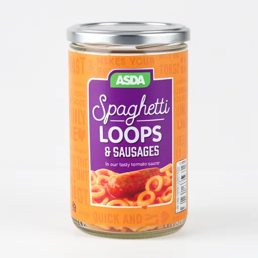 ASDA Spaghetti Loops & Sausages in a Rich Tomato Sauce 395g