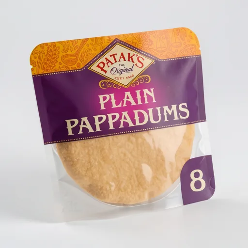 Pataks Plain Poppadoms x8