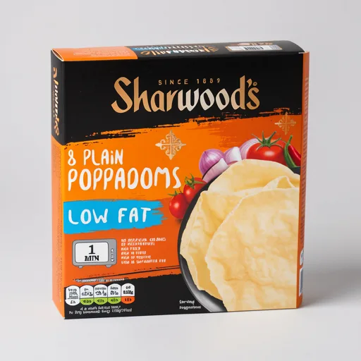 Sharwood's Low Fat Plain Poppadom 8 Pack