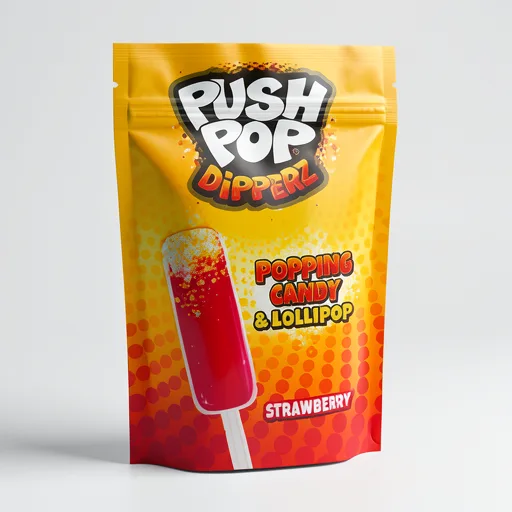 Push Pop Dipperz Popping Candy & Lollipop Strawberry 12g